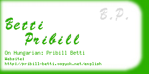 betti pribill business card